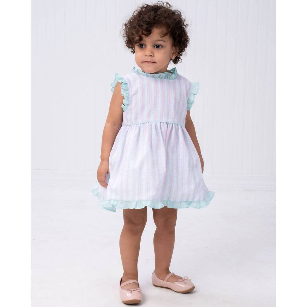 NEW THE OAKS APPAREL reagan stripe bloomer set in pink/aqua